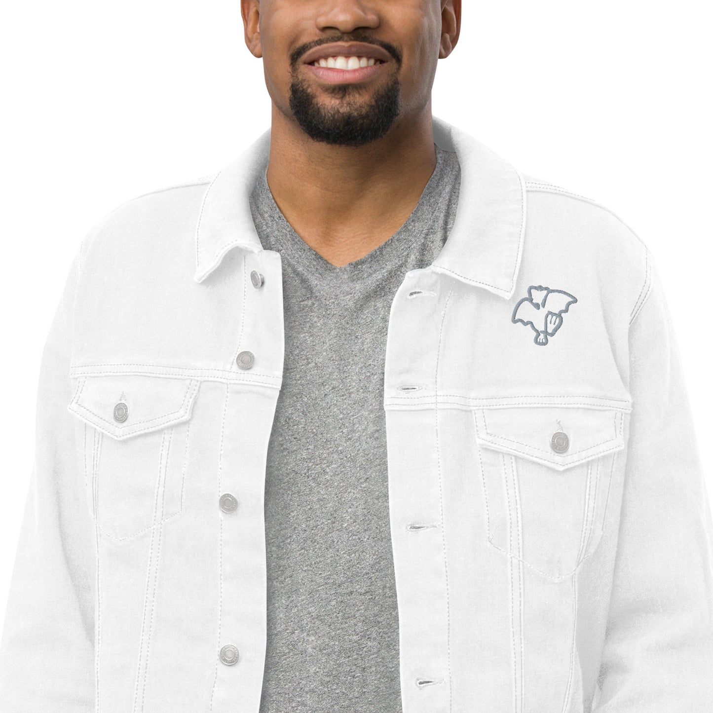 Konfuso® Premium Jeansjacke mit gestickten Logos