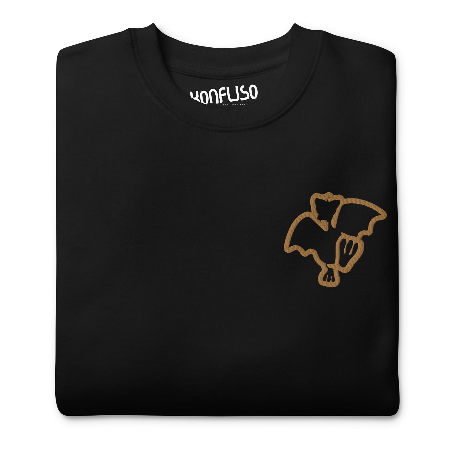 ロゴ刺繍を施したプレミアムKonfuso®長袖Tシャツ。