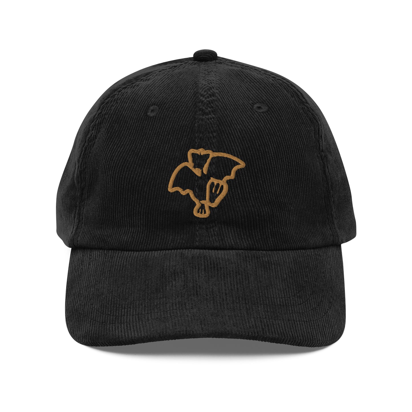 Gorra de pana vintage con logos bordados