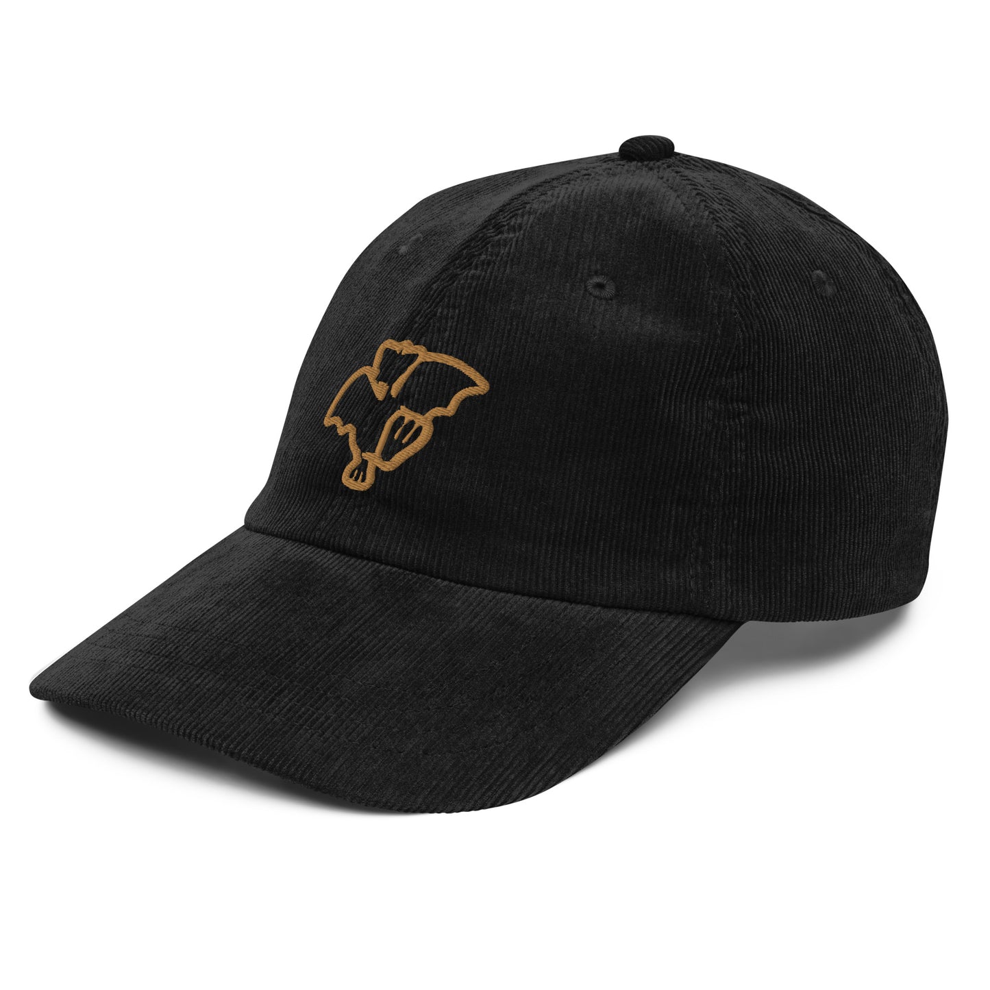 Gorra de pana vintage con logos bordados