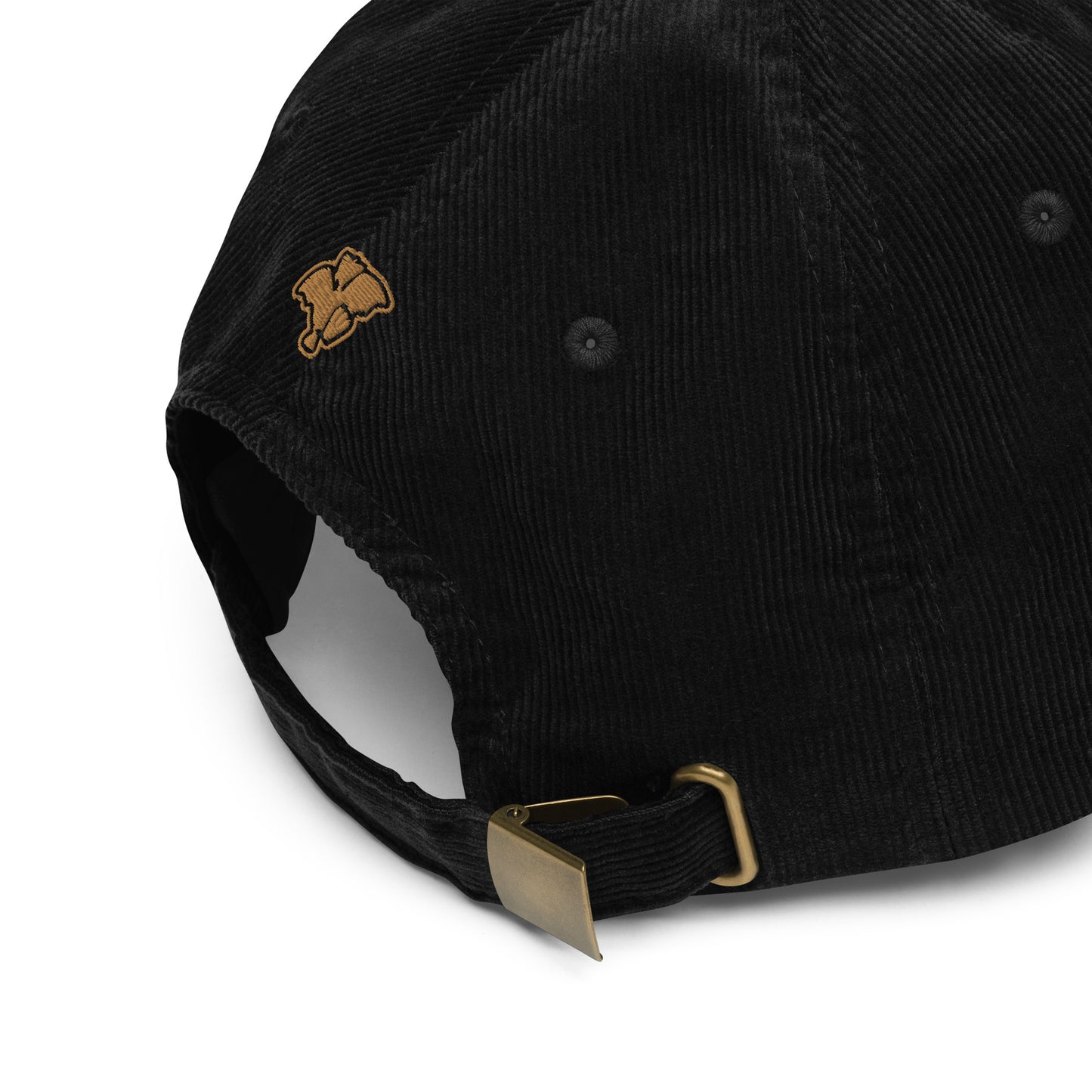Gorra de pana vintage con logos bordados