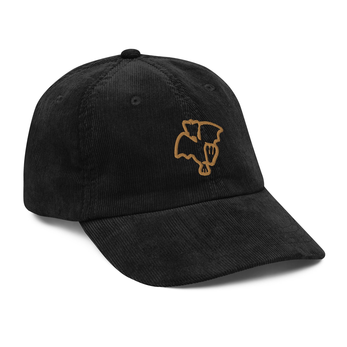 Gorra de pana vintage con logos bordados