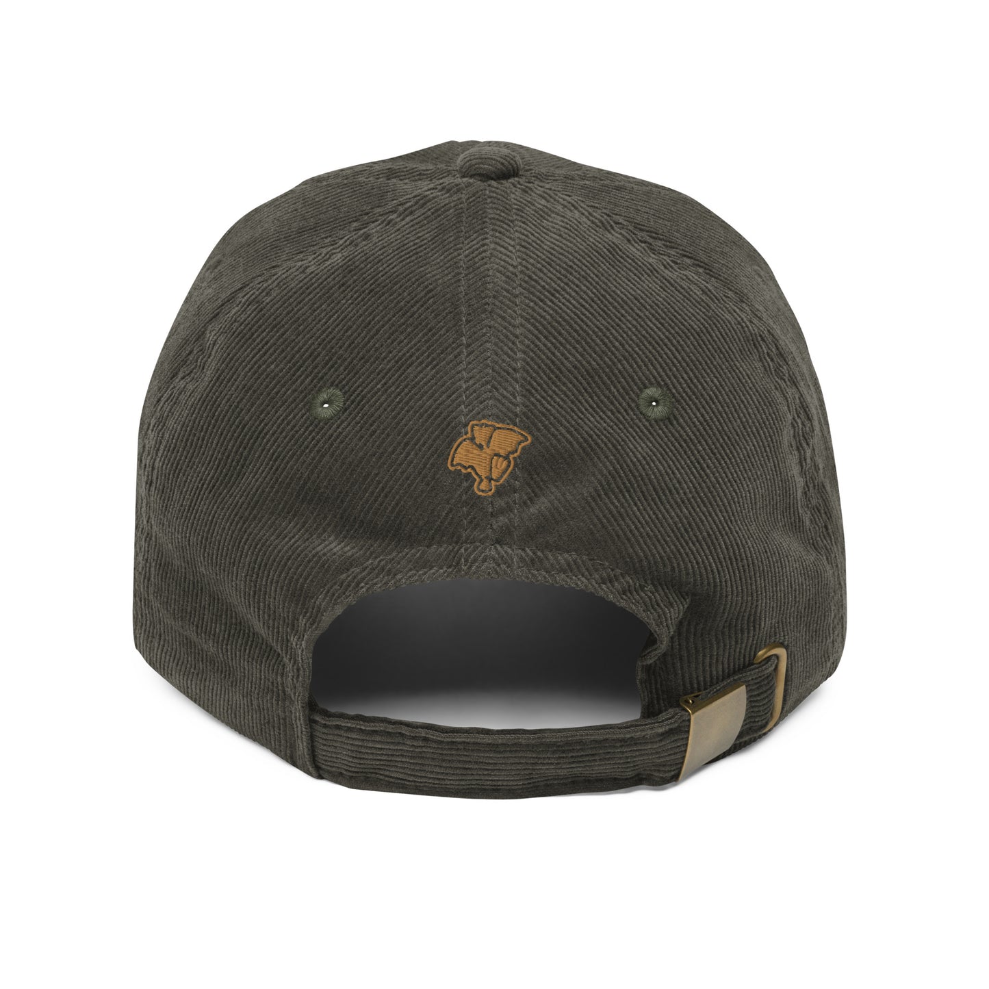 Gorra de pana vintage con logos bordados