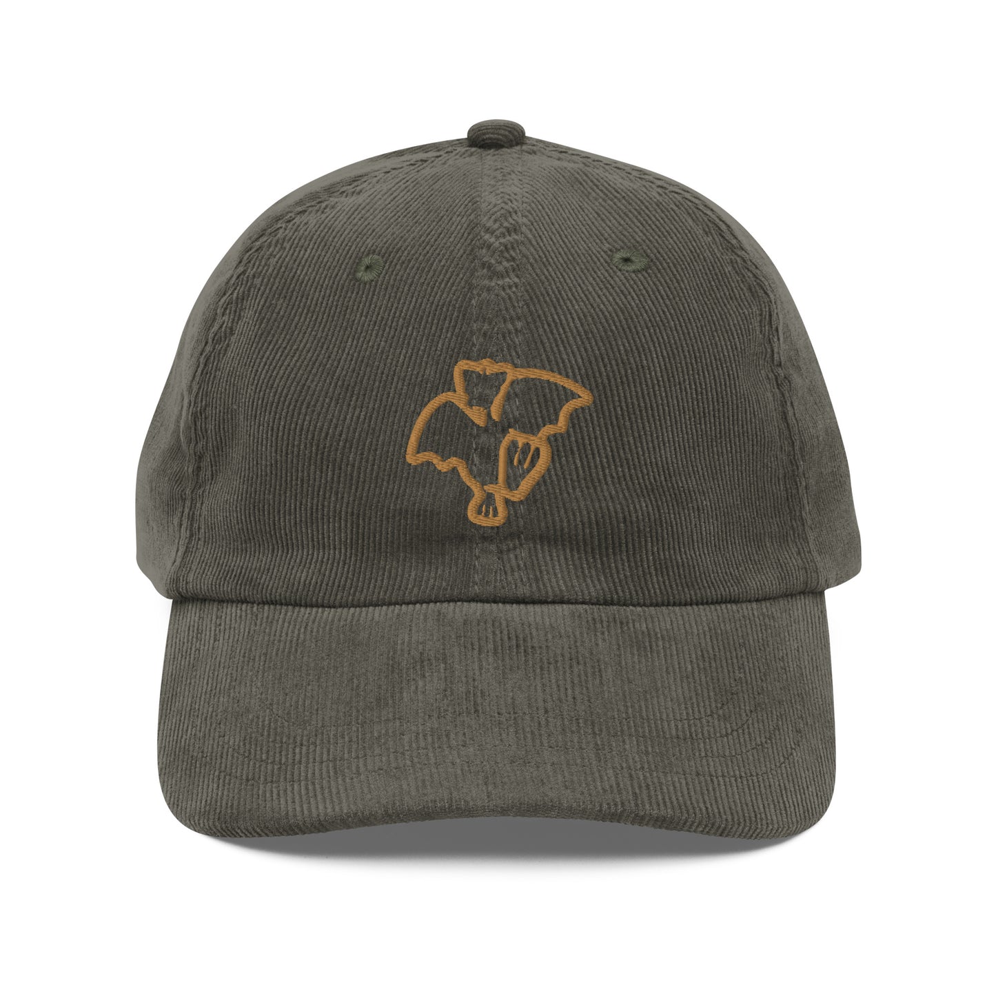 Gorra de pana vintage con logos bordados