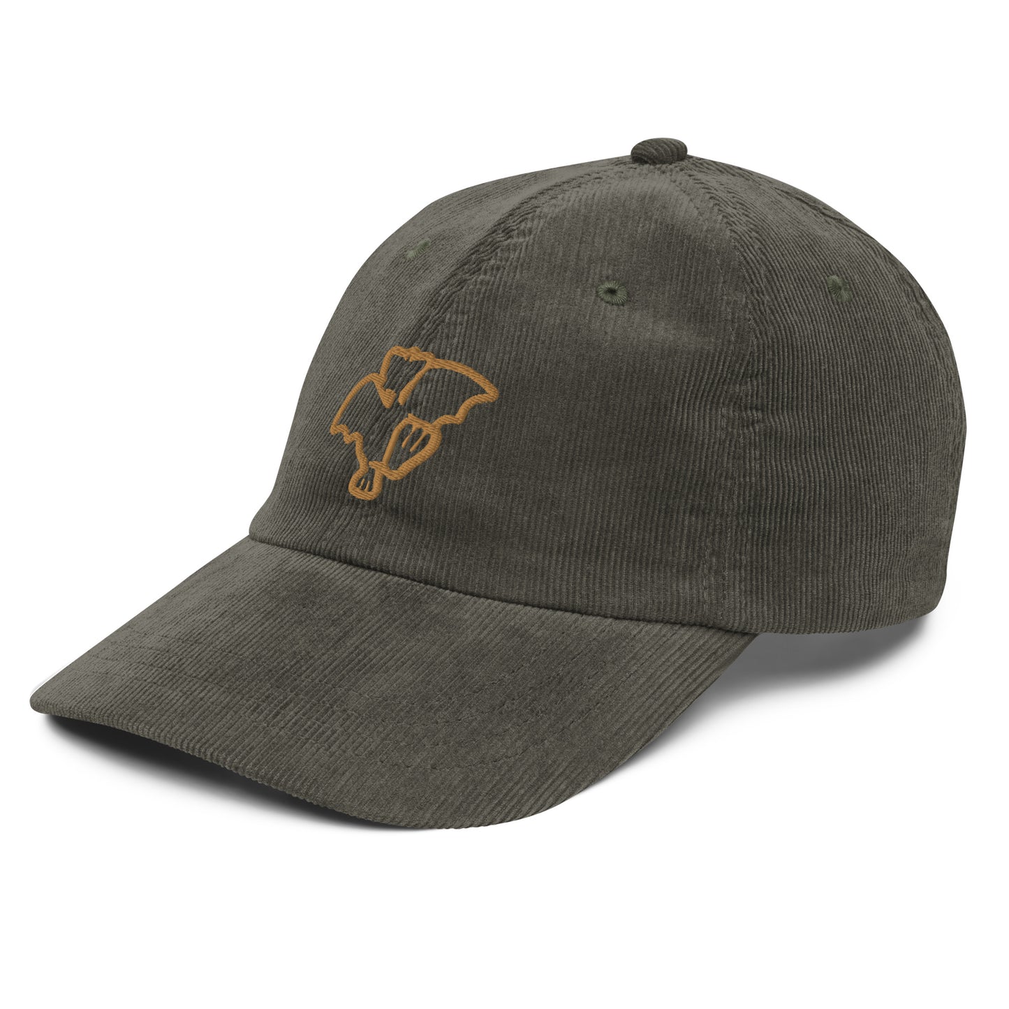 Gorra de pana vintage con logos bordados