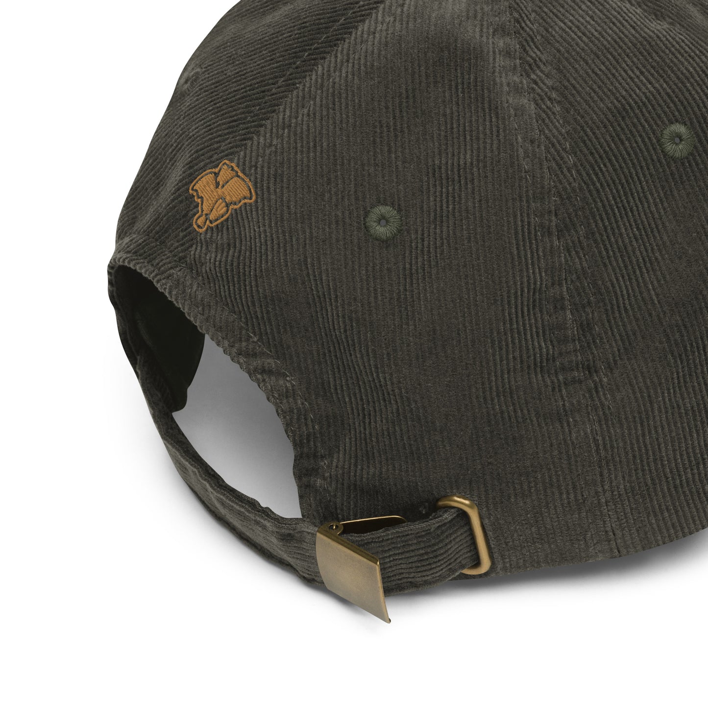 Gorra de pana vintage con logos bordados