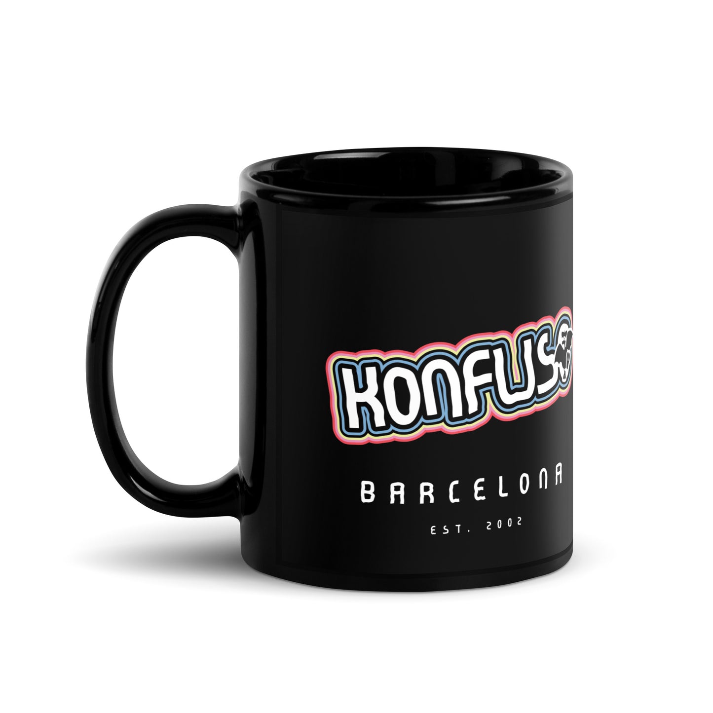 Taza negra brillante