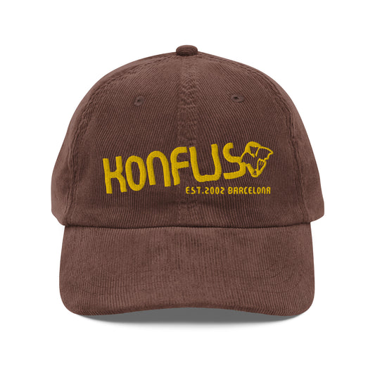 Gorra Konfuso® de pana vintage y logo bordado