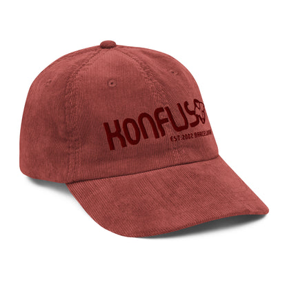 Gorra Konfuso® de pana vintage con logo bordado